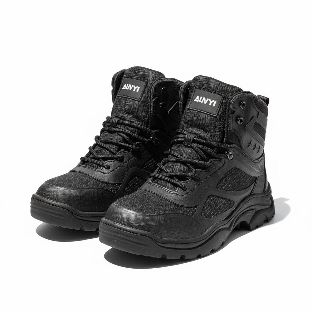 Men's AUVYI Steel Toe Work Boots Wide Toe Lightweight Breathable Size 9